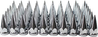 ABS Chrome Plastic 33mm Thread-on Spiked Lug Nut Covers for Semi Trucks (Pack of 60)
