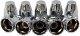 Chrome ABS Complete Axle Cover Set with Standard Hub Caps and 33mm Screw-On Lug Nut Covers for Semi Trucks (2 Front)