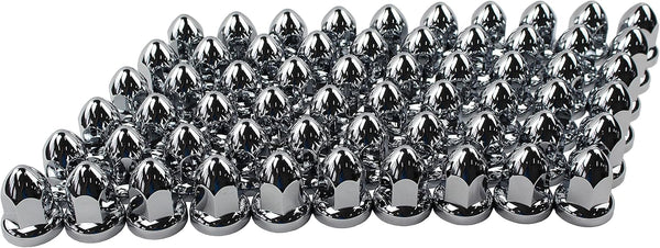 33mm by 2 3/8"" Thread On Push-on Lug Nut Covers for Semi Trucks (60 PCS)