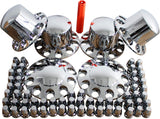 Standard Chrome ABS Complete Axle Cover Kit Hubcaps with 60 Pieces 33mm Thread on Lug Nut Covers for Semi Trucks