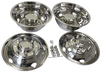 19.5" Polished Stainless Steel Dually Wheel Simulators,5 Hand Hole Hubcaps for 2003-2004 Ford F450/F550