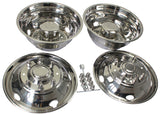 19.5" Polished Stainless Steel Dually Wheel Simulators,5 Hand Hole Hubcaps for 2003-2004 Ford F450/F550