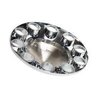 Standard Chrome ABS Front Axle Covers Kit Hubcaps with 20 Pieces 33mm Thread on Lug Nut Covers for Semi Trucks