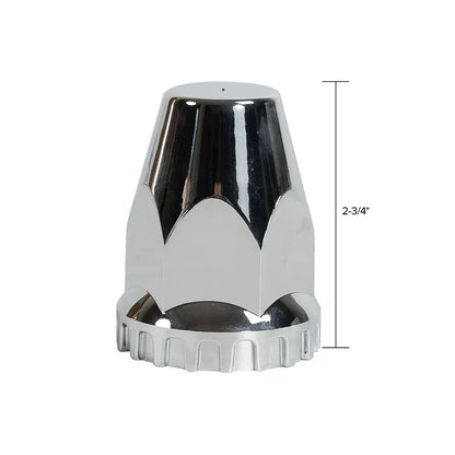 Standard Chrome ABS Front Axle Covers Kit Hubcaps with 20 Pieces 33mm Thread on Lug Nut Covers for Semi Trucks