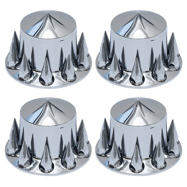 Spiked Chrome ABS Rear Axle Covers Kit Hubcaps with 40 Pieces 33mm Thread on Lug Nut Covers for Semi Trucks