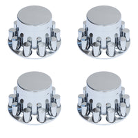 Flat Top Chrome ABS Rear Axle Covers Kit Hubcaps with 40 Pieces 33mm Thread on Lug Nut Covers for Semi Trucks