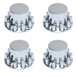 Flat Top Chrome ABS Rear Axle Covers Kit Hubcaps with 40 Pieces 33mm Thread on Lug Nut Covers for Semi Trucks
