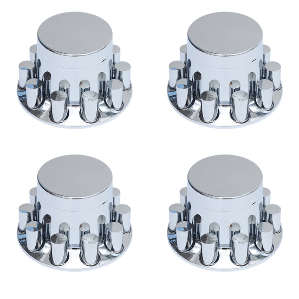 Flat Top Chrome ABS Rear Axle Covers Kit Hubcaps with 40 Pieces 33mm Thread on Lug Nut Covers for Semi Trucks