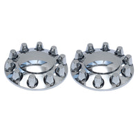 Standard Chrome ABS Front Axle Covers Kit Hubcaps with 20 Pieces 33mm Thread on Lug Nut Covers for Semi Trucks