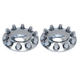 Standard Chrome ABS Front Axle Covers Kit Hubcaps with 20 Pieces 33mm Thread on Lug Nut Covers for Semi Trucks