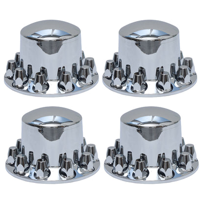 Standard Chrome ABS Rear Axle Covers Kit Hubcaps with 40 Pieces 33mm Thread on Lug Nut Covers for Semi Trucks