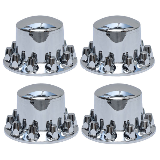 Standard Chrome ABS Rear Axle Covers Kit Hubcaps with 40 Pieces 33mm Thread on Lug Nut Covers for Semi Trucks