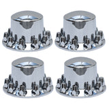 Standard Chrome ABS Rear Axle Covers Kit Hubcaps with 40 Pieces 33mm Thread on Lug Nut Covers for Semi Trucks