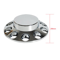 Flat Top Chrome ABS Front Axle Covers Kit Hubcaps with 20 Pieces 33mm Thread on Lug Nut Covers for Semi Trucks