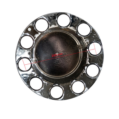 Flat Top Chrome ABS Front Axle Covers Kit Hubcaps with 20 Pieces 33mm Thread on Lug Nut Covers for Semi Trucks