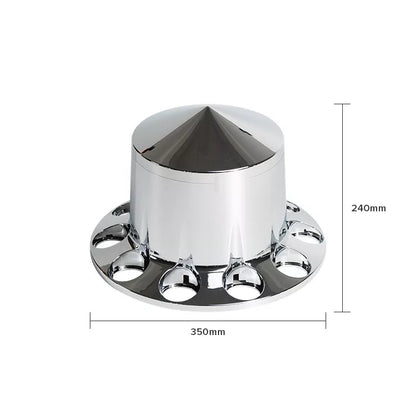 Spiked Chrome ABS Rear Axle Covers Kit Hubcaps with 20 Pieces 33mm Thread on Lug Nut Covers for Semi Trucks