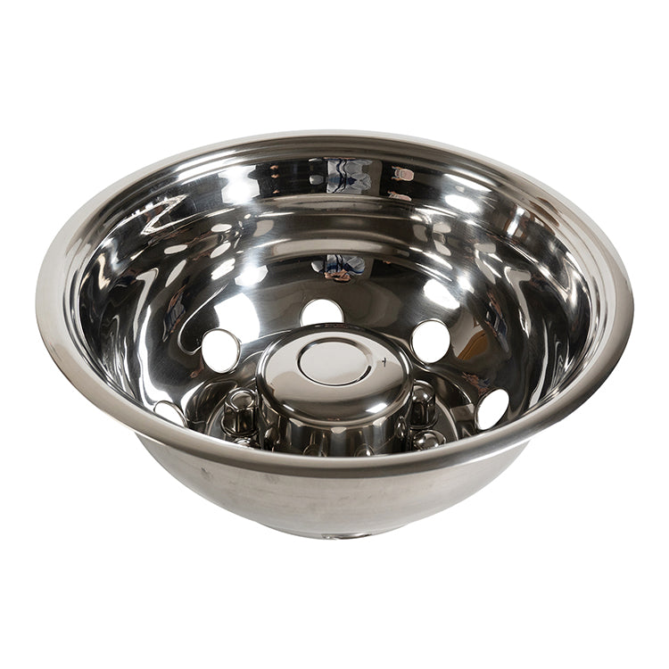 16" Stainless Steel Wheel Simulator Set 8 Lugs 8 Vent Holes For 1992-2007 Ford E350/E450 Van
