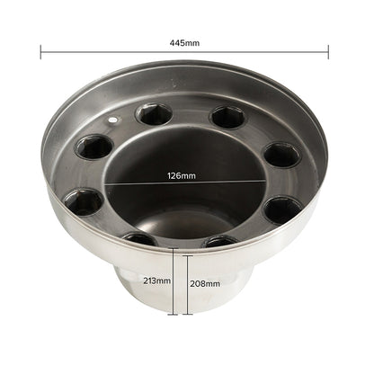 16" Stainless Steel Wheel Simulator Set 8 Lugs 4 Vent Holes for 1974-2000 Chevy GMC 3500, 1974-1998 Ford F350, 2008-2021 Ford E350/E450 Van, 1974-1999 Dodge Ram 3500