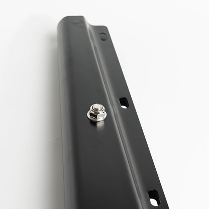 30" Black Powder Mud Flap Hanger Straight With 2-1/2" Bolt Circle For Semi Trucks
