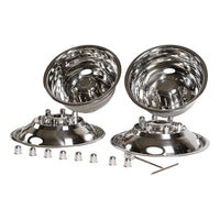 17" Stainless Steel Wheel Simulator Set 8 Lugs 4 Vent Holes for 2005-2021 Ford F350