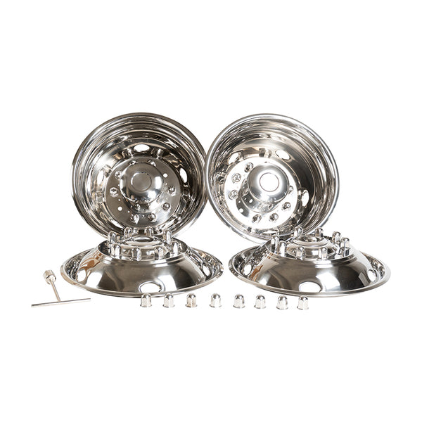 19.5" Stainless Steel Set 10 Lugs 5 Vent holes for 2005-2021 Ford F450/F550
