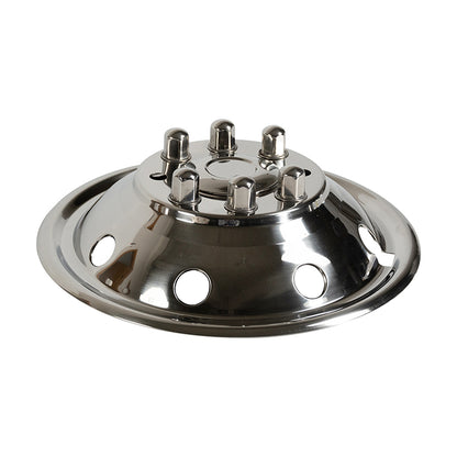 16" Stainless Steel Wheel Simulator Set 8 Lugs 8 Vent Holes For 1992-2007 Ford E350/E450 Van