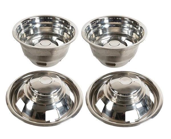 17" Stainless Steel Wheel Simulator Set 8 Lugs 5 Vent Holes For 2003-2019 Dodge Ram 3500