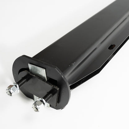 30" Black Powder Mud Flap Hanger Straight With 2-1/2" Bolt Circle For Semi Trucks