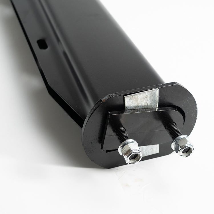 30" Black Powder Mud Flap Hanger Straight With 2-1/2" Bolt Circle For Semi Trucks