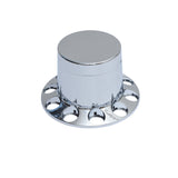 Flat Top Chrome ABS Rear Axle Covers Kit Hubcaps with 40 Pieces 33mm Thread on Lug Nut Covers for Semi Trucks