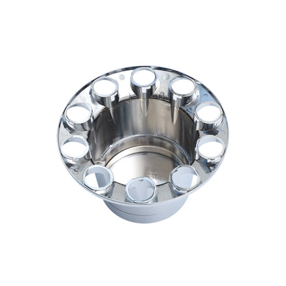 Flat Top Chrome ABS Rear Axle Covers Kit Hubcaps with 40 Pieces 33mm Thread on Lug Nut Covers for Semi Trucks
