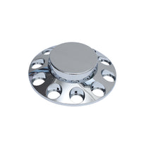 Flat Top Chrome ABS Front Axle Covers Kit Hubcaps with 20 Pieces 33mm Thread on Lug Nut Covers for Semi Trucks