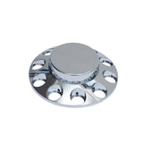 Flat Top Chrome ABS Front Axle Covers Kit Hubcaps with 20 Pieces 33mm Thread on Lug Nut Covers for Semi Trucks