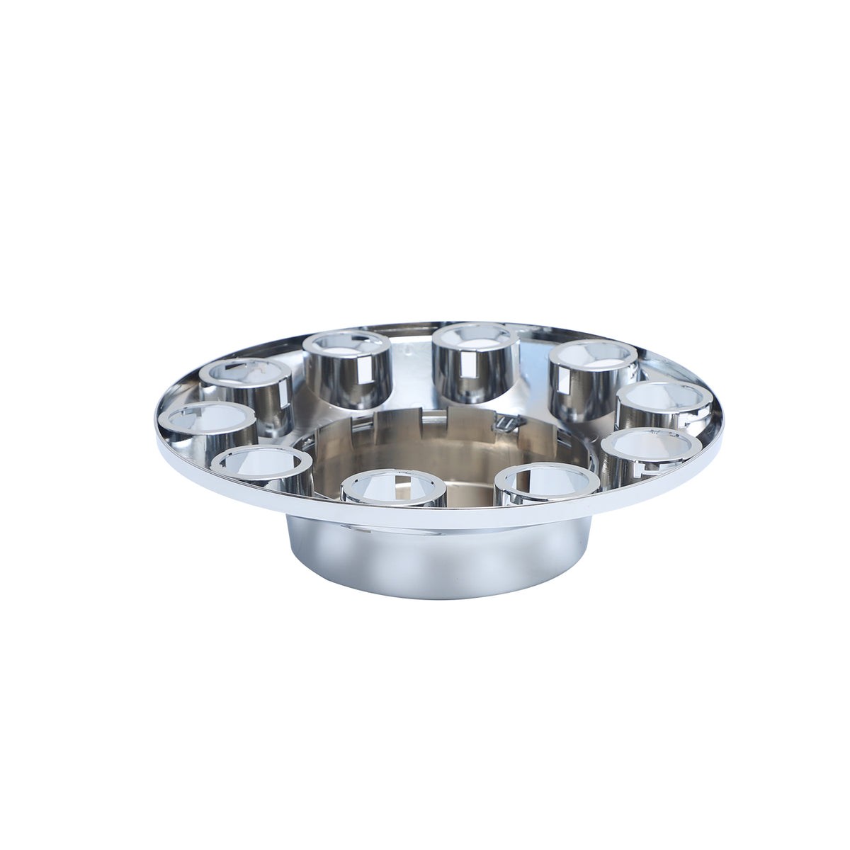 Flat Top Chrome ABS Front Axle Covers Kit Hubcaps with 20 Pieces 33mm Thread on Lug Nut Covers for Semi Trucks